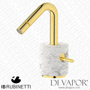 IB Rubinetti MR220OO_1 Marmo + Marmo L Monohole Bidet Mixer Complete with Drain - White Marble Spare Parts
