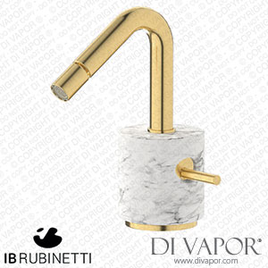 IB Rubinetti MR220OS_1 Marmo + Marmo L Monohole Bidet Mixer Complete with Drain - White Marble Spare Parts
