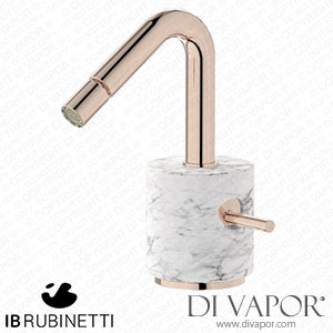 IB Rubinetti MR220RS_1 Marmo + Marmo L Monohole Bidet Mixer Complete with Drain - White Marble Spare Parts