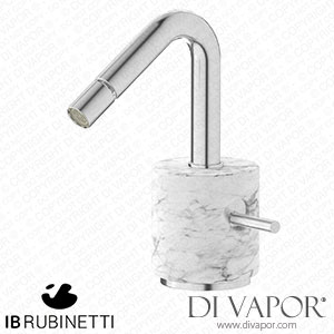 IB Rubinetti MR220SS_1 Marmo + Marmo L Monohole Bidet Mixer Complete with Drain - White Marble Spare Parts