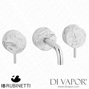 IB Rubinetti MR306CC_1 Marmo + Marmo L Wall Mounted Widespread Tap Tap - White Marble Spare Parts