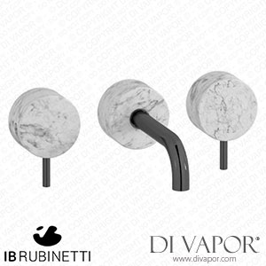 IB Rubinetti MR306CF_1 Marmo + Marmo L Wall Mounted Widespread Tap Tap - White Marble Spare Parts