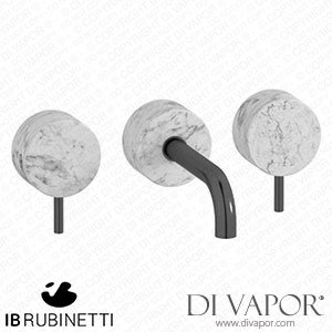 IB Rubinetti MR306CS_1 Marmo + Marmo L Wall Mounted Widespread Tap Tap - White Marble Spare Parts