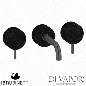 IB Rubinetti MR306CS_2 Marmo + Marmo L Wall Mounted Widespread Tap Tap - Black Marble Spare Parts