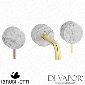 IB Rubinetti MR306II_1 Marmo + Marmo L Wall Mounted Widespread Tap Tap - White Marble Spare Parts