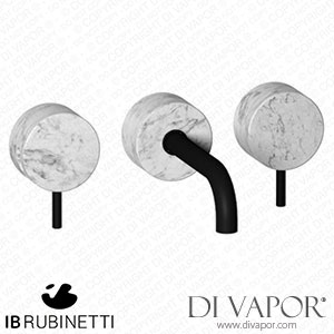 IB Rubinetti MR306NP_1 Marmo + Marmo L Wall Mounted Widespread Tap Tap - White Marble Spare Parts