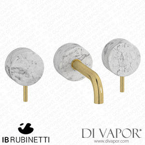 IB Rubinetti MR306ON_1 Marmo + Marmo L Wall Mounted Widespread Tap Tap - White Marble Spare Parts