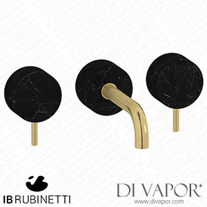 IB Rubinetti MR306ON_2 Marmo + Marmo L Wall Mounted Widespread Tap Tap - Black Marble Spare Parts