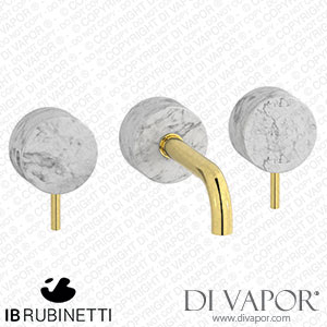 IB Rubinetti MR306OO_1 Marmo + Marmo L Wall Mounted Widespread Tap Tap - White Marble Spare Parts