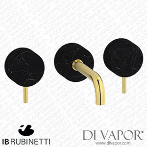 IB Rubinetti MR306OO_2 Marmo + Marmo L Wall Mounted Widespread Tap Tap - Black Marble Spare Parts