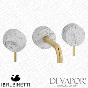 IB Rubinetti MR306OS_1 Marmo + Marmo L Wall Mounted Widespread Tap Tap - White Marble Spare Parts