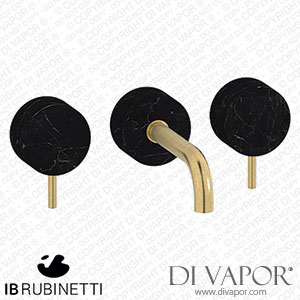 IB Rubinetti MR306OS_2 Marmo + Marmo L Wall Mounted Widespread Tap Tap - Black Marble Spare Parts
