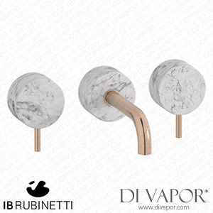 IB Rubinetti MR306SR_1 Marmo + Marmo L Wall Mounted Widespread Tap Tap - White Marble Spare Parts