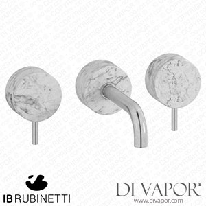 IB Rubinetti MR306SS_1 Marmo + Marmo L Wall Mounted Widespread Tap Tap - White Marble Spare Parts