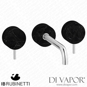 IB Rubinetti MR307CC_2 Marmo + Marmo L Wall Mounted Widespread Tap Tap with Long Spout - Black Marble Spare Parts
