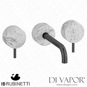 IB Rubinetti MR307CF_1 Marmo + Marmo L Wall Mounted Widespread Tap Tap with Long Spout - White Marble Spare Parts