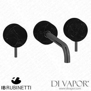 IB Rubinetti MR307CF_2 Marmo + Marmo L Wall Mounted Widespread Tap Tap with Long Spout - Black Marble Spare Parts
