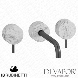 IB Rubinetti MR307CS_1 Marmo + Marmo L Wall Mounted Widespread Tap Tap with Long Spout - White Marble Spare Parts