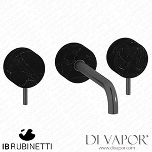 IB Rubinetti MR307CS_2 Marmo + Marmo L Wall Mounted Widespread Tap Tap with Long Spout - Black Marble Spare Parts