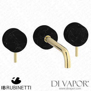 IB Rubinetti MR307II_2 Marmo + Marmo L Wall Mounted Widespread Tap Tap with Long Spout - Black Marble Spare Parts