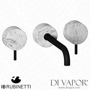 IB Rubinetti MR307NP_1 Marmo + Marmo L Wall Mounted Widespread Tap Tap with Long Spout - White Marble Spare Parts