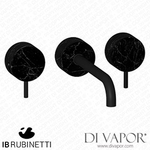 IB Rubinetti MR307NP_2 Marmo + Marmo L Wall Mounted Widespread Tap Tap with Long Spout - Black Marble Spare Parts