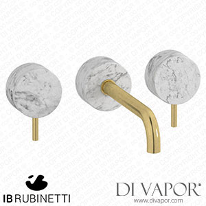 IB Rubinetti MR307ON_1 Marmo + Marmo L Wall Mounted Widespread Tap Tap with Long Spout - White Marble Spare Parts