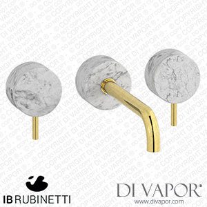 IB Rubinetti MR307OO_1 Marmo + Marmo L Wall Mounted Widespread Tap Tap with Long Spout - White Marble Spare Parts