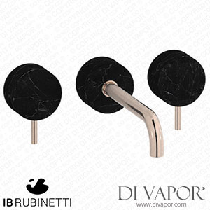 IB Rubinetti MR307RS_2 Marmo + Marmo L Wall Mounted Widespread Tap Tap with Long Spout - Black Marble Spare Parts