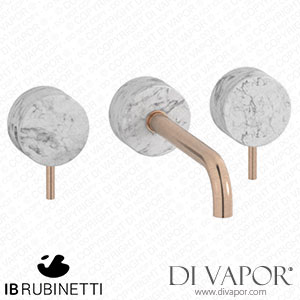IB Rubinetti MR307SR_1 Marmo + Marmo L Wall Mounted Widespread Tap Tap with Long Spout - White Marble Spare Parts