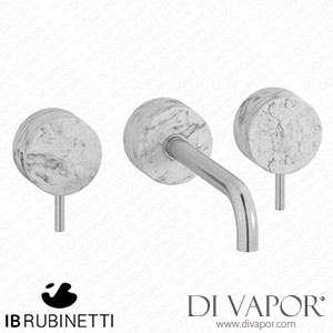 IB Rubinetti MR307SS_1 Marmo + Marmo L Wall Mounted Widespread Tap Tap with Long Spout - White Marble Spare Parts