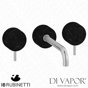 IB Rubinetti MR307SS_2 Marmo + Marmo L Wall Mounted Widespread Tap Tap with Long Spout - Black Marble Spare Parts