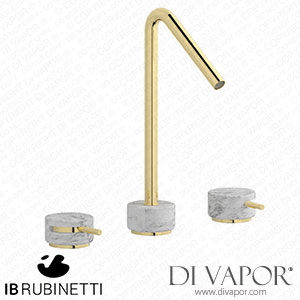IB Rubinetti MR390II_1 Marmo + Marmo L Exposed Parts for Manual Wall Mixer - White Marble Spare Parts