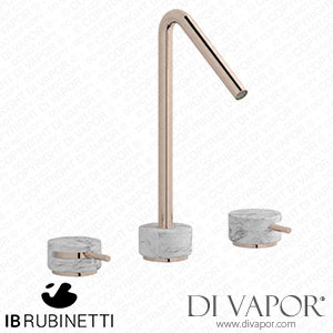 IB Rubinetti MR390RS_1 Marmo + Marmo L Exposed Parts for Manual Wall Mixer - White Marble Spare Parts