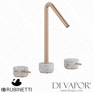 IB Rubinetti MR390SR_1 Marmo + Marmo L Exposed Parts for Manual Wall Mixer - White Marble Spare Parts