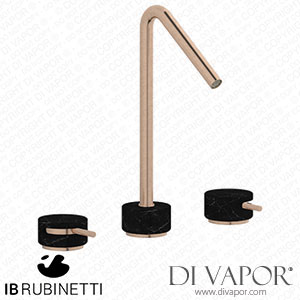 IB Rubinetti MR390SR_2 Marmo + Marmo L Exposed Parts for Manual Wall Mixer - Black Marble Spare Parts