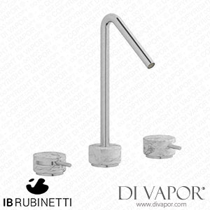 IB Rubinetti MR390SS_1 Marmo + Marmo L Exposed Parts for Manual Wall Mixer - White Marble Spare Parts
