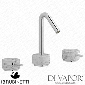 IB Rubinetti MR392CC_1 Marmo + Marmo L Three Holes Washbasin Set with Low Spout - White Marble Spare Parts