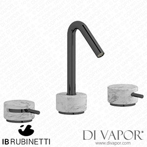 IB Rubinetti MR392CF_1 Marmo + Marmo L Three Holes Washbasin Set with Low Spout - White Marble Spare Parts