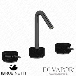 IB Rubinetti MR392CF_2 Marmo + Marmo L Three Holes Washbasin Set with Low Spout - Black Marble Spare Parts