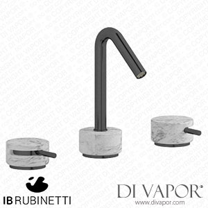 IB Rubinetti MR392CS_1 Marmo + Marmo L Three Holes Washbasin Set with Low Spout - White Marble Spare Parts