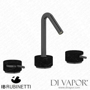 IB Rubinetti MR392CS_2 Marmo + Marmo L Three Holes Washbasin Set with Low Spout - Black Marble Spare Parts