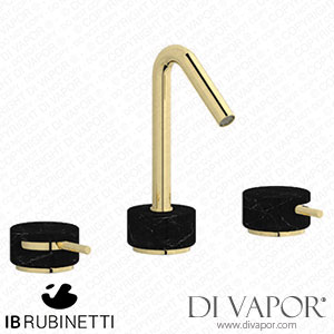 IB Rubinetti MR392II_2 Marmo + Marmo L Three Holes Washbasin Set with Low Spout - Black Marble Spare Parts