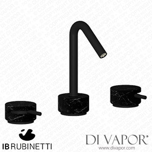 IB Rubinetti MR392NP_2 Marmo + Marmo L Three Holes Washbasin Set with Low Spout - Black Marble Spare Parts