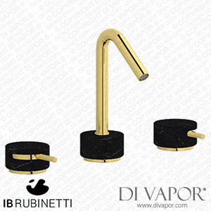 IB Rubinetti MR392OO_2 Marmo + Marmo L Three Holes Washbasin Set with Low Spout - Black Marble Spare Parts