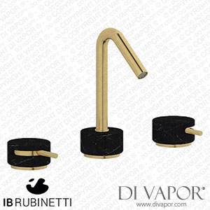 IB Rubinetti MR392OS_2 Marmo + Marmo L Three Holes Washbasin Set with Low Spout - Black Marble Spare Parts