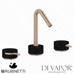 IB Rubinetti MR392SR_2 Marmo + Marmo L Three Holes Washbasin Set with Low Spout - Black Marble Spare Parts