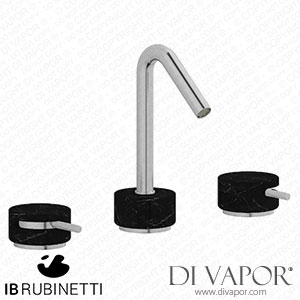 IB Rubinetti MR392SS_2 Marmo + Marmo L Three Holes Washbasin Set with Low Spout - Black Marble Spare Parts