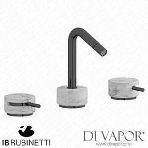 IB Rubinetti MR393CF_1 Marmo + Marmo L Three Holes Bidet Set - White Marble Spare Parts