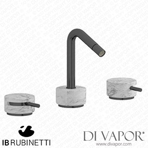 IB Rubinetti MR393CS_1 Marmo + Marmo L Three Holes Bidet Set - White Marble Spare Parts